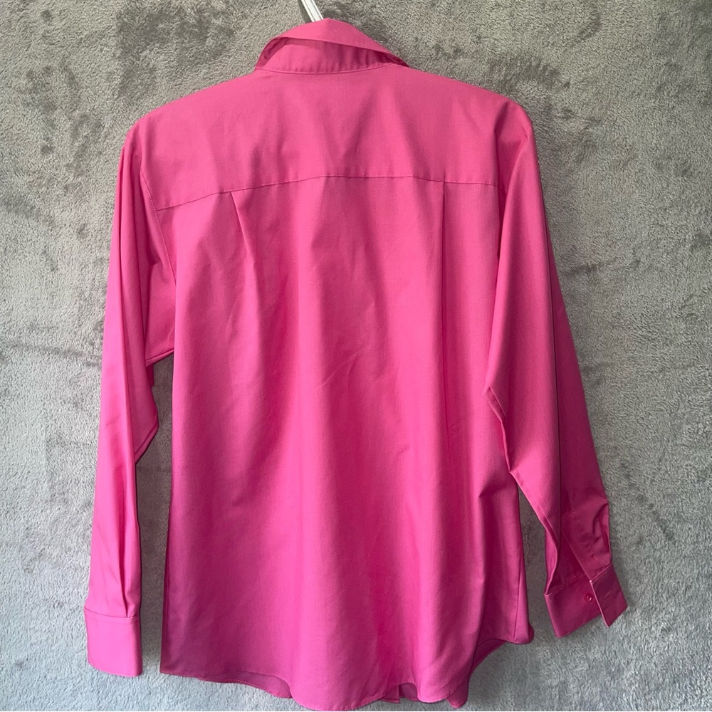 Foxcroft Pink Wrinkle Free Cotton Blend Button Down Top Size 6 - Picture 2 of 10